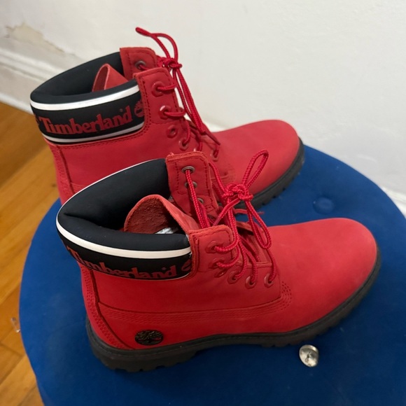 Timberland Premium Red Nubuck Boots 8 - Picture 4 of 4